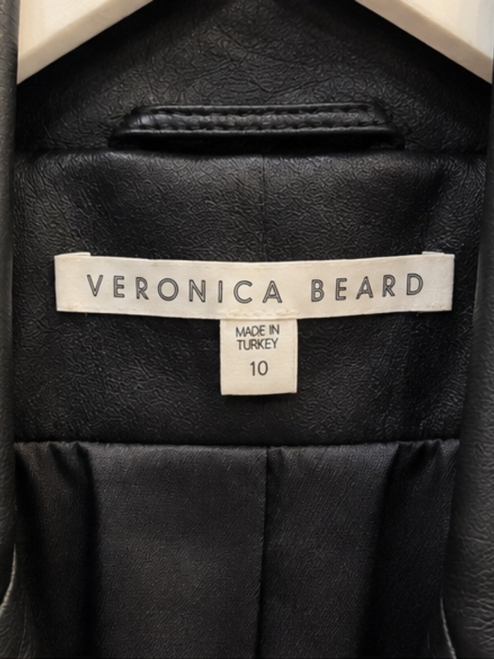 Veronica Beard Cooke Black Leather Dickey Blazer Jacket Size 10 - Picture 3 of 6